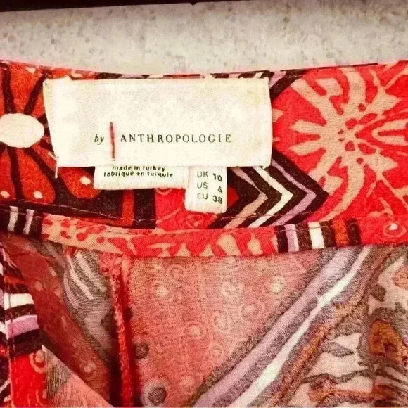 ANTHROPOLOGIE WIDE LEG COLORFULLY DETAILED FLOWING BOHO HIPSTER.SIZE 6 - Picture 6 of 10
